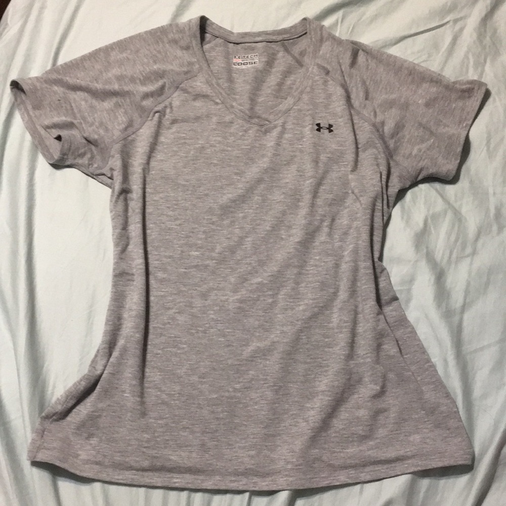 Grey under armor workout shirt